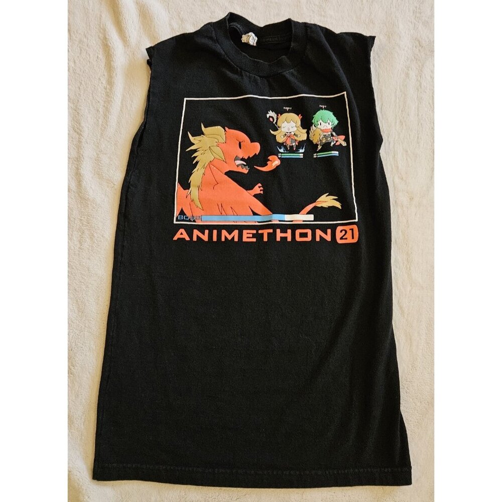 Animethon 21 Sleevless T-Shirt  Size XL Black Large Dragon Graphic